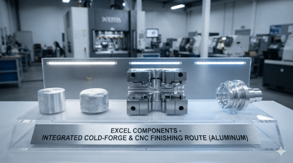 CNC prototype to mass production hybrid cold forging and CNC route