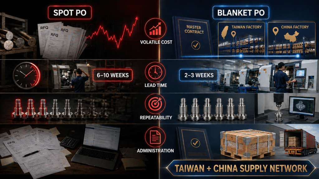 blanket purchase order scheduled release batches for export shipping